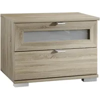 Z2 Livetastic Nachtschrank, Eiche, Metall, 2 Schubladen, 52x40x38 cm