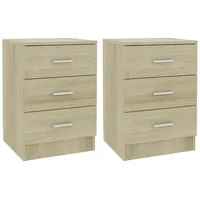 VidaXL Nachttische 2 Stk. Sonoma-Eiche 38x35x56 cm Holzwerkstoff