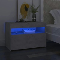VidaXL Nachttisch mit LED-Leuchten Betongrau 60x35x40 cm