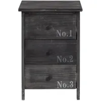 Mobili Rebecca Nachttisch Grau, Holz, 27x54x35 cm Schlafzimmer, Nachttische