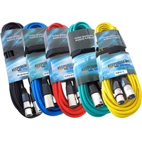 Keepdrum MC-001XX Mikrofonkabel XLR Farben 5 Stück