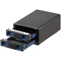 Xystec HDD Gehäuse: 2-Fach-Festplatten-Gehäuse für 3,5"- & 2,5"-SATA, USB