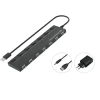 Conceptronic HUBBIES08BP 7-Port-USB-2.0-Hub mit Netzteil,
