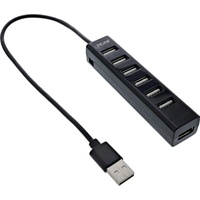 InLine InLine® USB 2.0 Hub, 7 Port, schwarz, mit