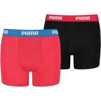 Puma Boxershorts Jungen Kinder Unterhose Unterwäsche, Farbe:786 - Red/Black,
