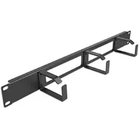 DeLock 19′′ Kabelmanagement Rangierpanel mit Haken Serverschrank Zubehör, Schwarz