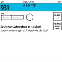 Hörger & Geßler DIN 931 Sechskant-Schaftschraube M10x120 Edelstahl A2