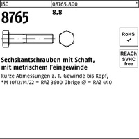 Industrial Quality Supplies ISO 8765 Sechskant-Schaftschraube Feingewinde M18x60 Stahl