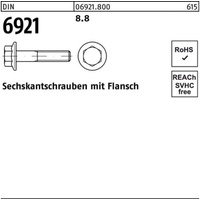 Industrial Quality Supplies DIN 6921 Sechskant-Flanschschraube M12x70 Stahl 8.8