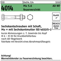 Industrial Quality Supplies ISO 4014 Sechskant-Schaftschraube nach AD W7