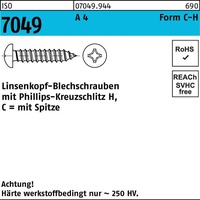 Industrial Quality Supplies ISO 7049 Form C Linsenkopf-Blechschraube VG