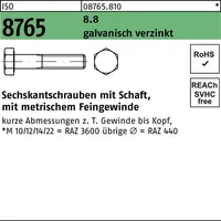 Industrial Quality Supplies ISO 8765 Sechskant-Schaftschraube Feingewinde M24x90 Stahl