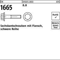 Industrial Quality Supplies EN 1665 Sechskant-Flanschschraube M12x70 Stahl 8.8