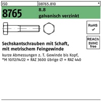 Industrial Quality Supplies ISO 8765 Sechskant-Schaftschraube Feingewinde M12x60 Stahl