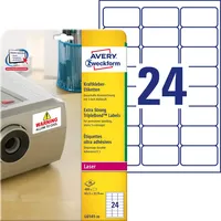 Avery Zweckform AVERY Zweckform Folien-Kraftklebe-Etiketten L6141-20 weiß 63,5 x