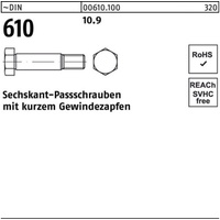 Industrial Quality Supplies DIN 610 Sechskant-Passschraube M10x45 Stahl 10.9