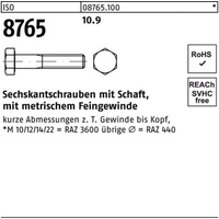 Industrial Quality Supplies ISO 8765 Sechskant-Schaftschraube Feingewinde M10x100 Stahl