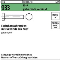 Industrial Quality Supplies DIN 933 Sechskantschraube VG M10x50 Stahl
