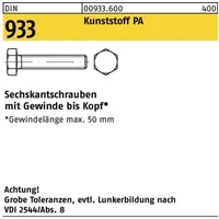 Industrial Quality Supplies Sechskantschraube DIN 933 M8 x 20