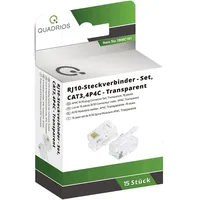 Quadrios Modularstecker Set, Polzahl 4P4C - ungeschirmt, 15 Stk.