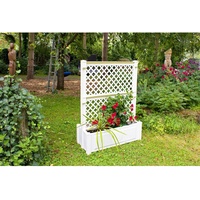 KHW Pflanzkasten groß mit Zentralspalier (2-tlg.) 100 cm weiß