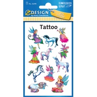 Avery Zweckform Klebetattoo 56390 Elfen, Einhörner, 11 Etiketten