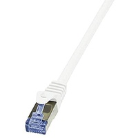 Logilink Netzwerkkabel, Patchkabel CAT 6a S/FTP m Weiß Flammwidrig,