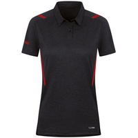 Jako Challenge Damen Poloshirt schwarz meliert/rot 34