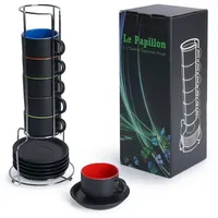 MiaMio Espressotasse 0,075 l Schwarz 6 St.