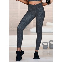 LASCANA ACTIVE Leggings Damen grau-schwarz-leo Gr.40/42