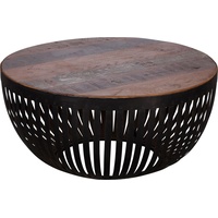 FineBuy Couchtisch FB49710 Holz Metall braun 70 x 33