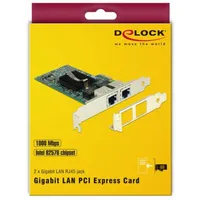 DeLock LAN-Adapter, 2x RJ-45, PCIe 2.0 x1 (89944)