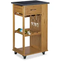 Relaxdays Servierwagen ALFRED L braun 47,5 x 37,5 x
