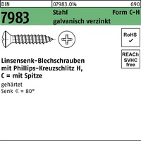 Industrial Quality Supplies DIN 7983 Form C Linsensenkkopf-Blechschraube VG