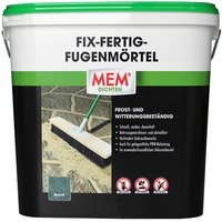 Mem Fix-Fertig-Fugenmörtel, Witterungsbeständig, Anwendungsfertig, Gegen Unkrautbewuchs, Basalt, 12,5 kg