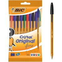 BIC Kugelschreiber Cristal Original fine 0.35mm sortiert, 10er Set