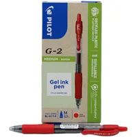 Pilot Pen Pilot G2-7 Medium Tintenroller rot/transparent, 12er-Pack