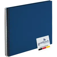 Goldbuch Spiralalbum Bella Vista dunkelblau 25996 schwarze S. 34x30cm