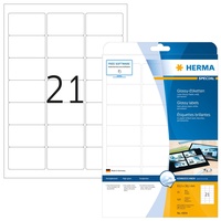 Herma Etiketten, 63.5x38.1mm, weiß glänzend, 25 Blatt 525 Etiketten)
