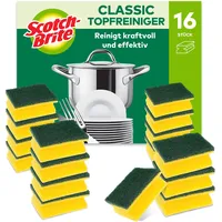3M Scotch-Brite Classic Topfreiniger, 16 Schwämme pro Packung, Schwamm