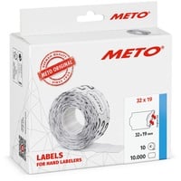 METO Etiketten für Handauszeichner (32x19 mm, 2-zeilig, 10.000 Stück,