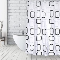 MSV Duschvorhang Quadrat 180 x 200 cm weiß