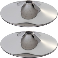 MCW 2er-Set Fußplatte Fuß Fußteller für Barhocker Loungesessel, chromoptik