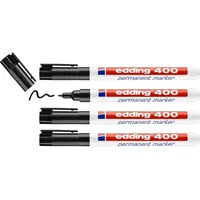 Edding 400 Permanentmarker 1mm, 4er Set schwarz