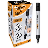 BIC Marking Pro Permanent-Marker mit Rundspitze - Schwarz, 12er