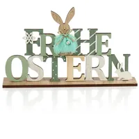 COM-FOUR Deko Aufsteller für Ostern - Schriftzug mit Osterhasen