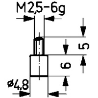 Käfer Messeins.D.4,8mm plan M2,5 STA z.Messuhren KÄFER