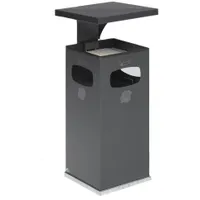 VAR Abfallsammler/Ascher B 42 silber mit Schutzdach inkl. Inneneinsatz