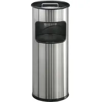 Durable Papierkorb EDELSTAHL mit Ascher metallic silber