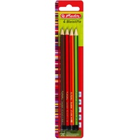 Herlitz Bleistifte B, H, HB, 2B farbsortiert, 4 St.